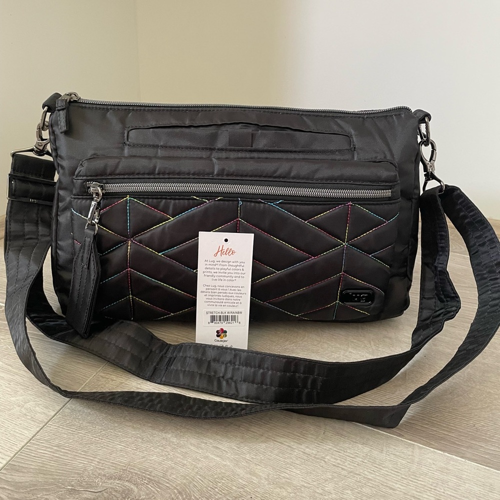 EUC Lug Stretch in Black with rainbow stitching